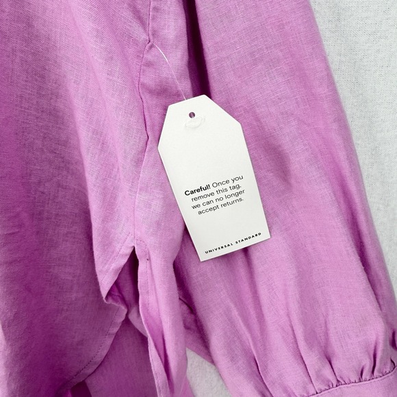 UNIVERSAL STANDARD Aix Linen Button Up Button Up Women Medium Pink Long Sleeve - Picture 12 of 16